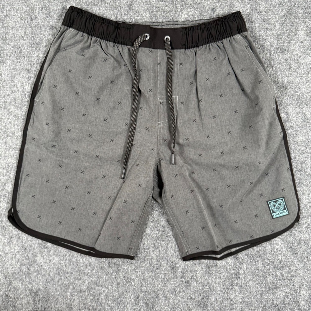 Men's Gray Swim Shorts with Drawstring Waist